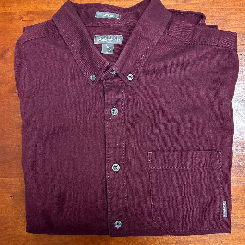 Eddie Bauer Burgandy Flannel Shirt
